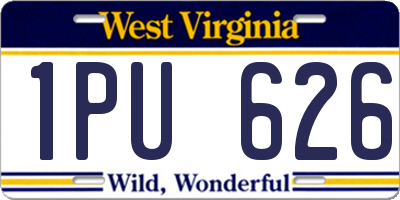 WV license plate 1PU626