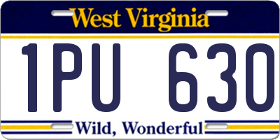 WV license plate 1PU630