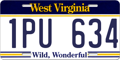 WV license plate 1PU634