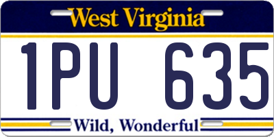 WV license plate 1PU635