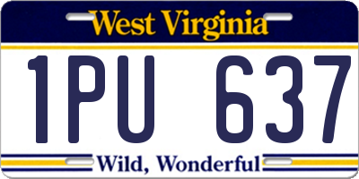 WV license plate 1PU637
