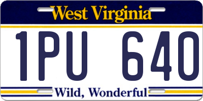 WV license plate 1PU640