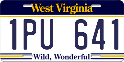 WV license plate 1PU641