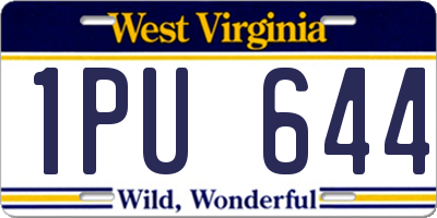 WV license plate 1PU644