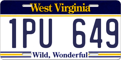 WV license plate 1PU649