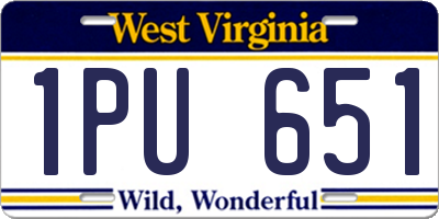 WV license plate 1PU651