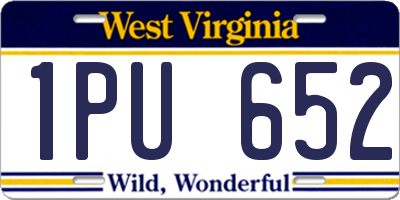 WV license plate 1PU652
