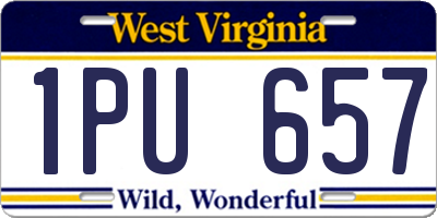 WV license plate 1PU657