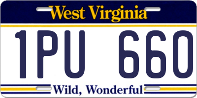 WV license plate 1PU660