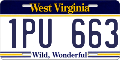 WV license plate 1PU663