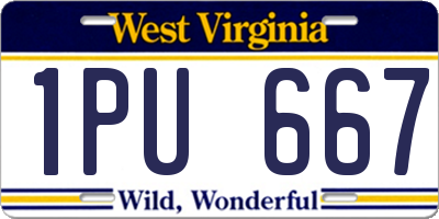 WV license plate 1PU667
