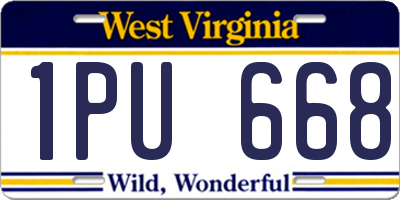 WV license plate 1PU668
