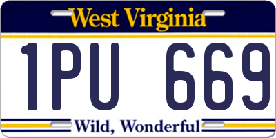 WV license plate 1PU669