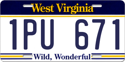 WV license plate 1PU671