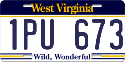 WV license plate 1PU673