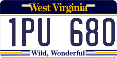 WV license plate 1PU680