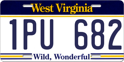 WV license plate 1PU682