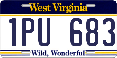 WV license plate 1PU683