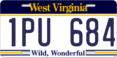WV license plate 1PU684