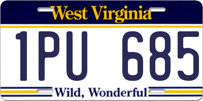 WV license plate 1PU685