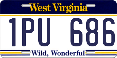 WV license plate 1PU686