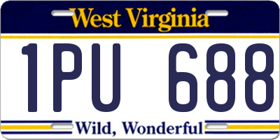 WV license plate 1PU688