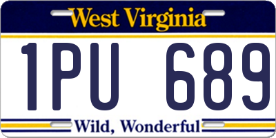 WV license plate 1PU689