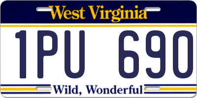 WV license plate 1PU690