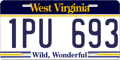 WV license plate 1PU693