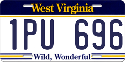 WV license plate 1PU696