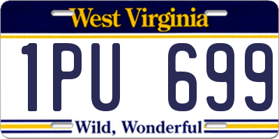 WV license plate 1PU699