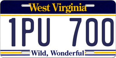 WV license plate 1PU700