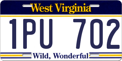 WV license plate 1PU702