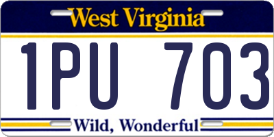 WV license plate 1PU703