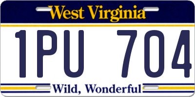 WV license plate 1PU704