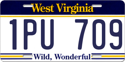 WV license plate 1PU709