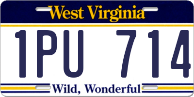 WV license plate 1PU714