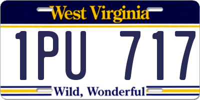 WV license plate 1PU717