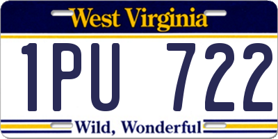 WV license plate 1PU722