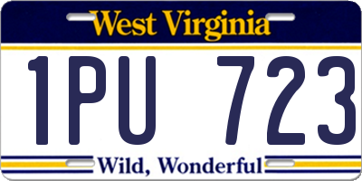WV license plate 1PU723