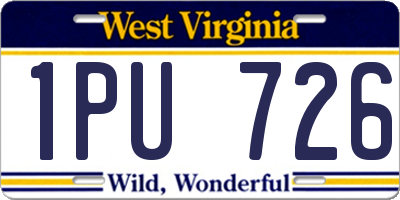 WV license plate 1PU726