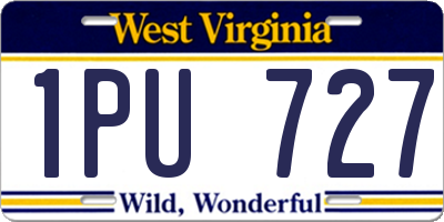 WV license plate 1PU727