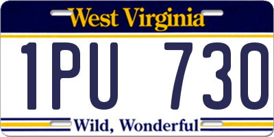WV license plate 1PU730