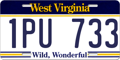 WV license plate 1PU733