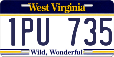 WV license plate 1PU735