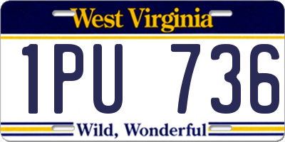 WV license plate 1PU736
