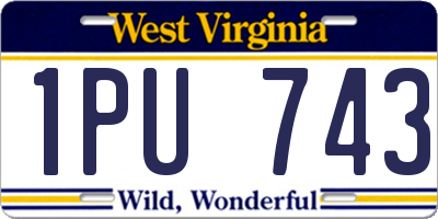 WV license plate 1PU743