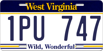 WV license plate 1PU747