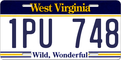 WV license plate 1PU748
