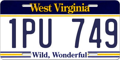WV license plate 1PU749